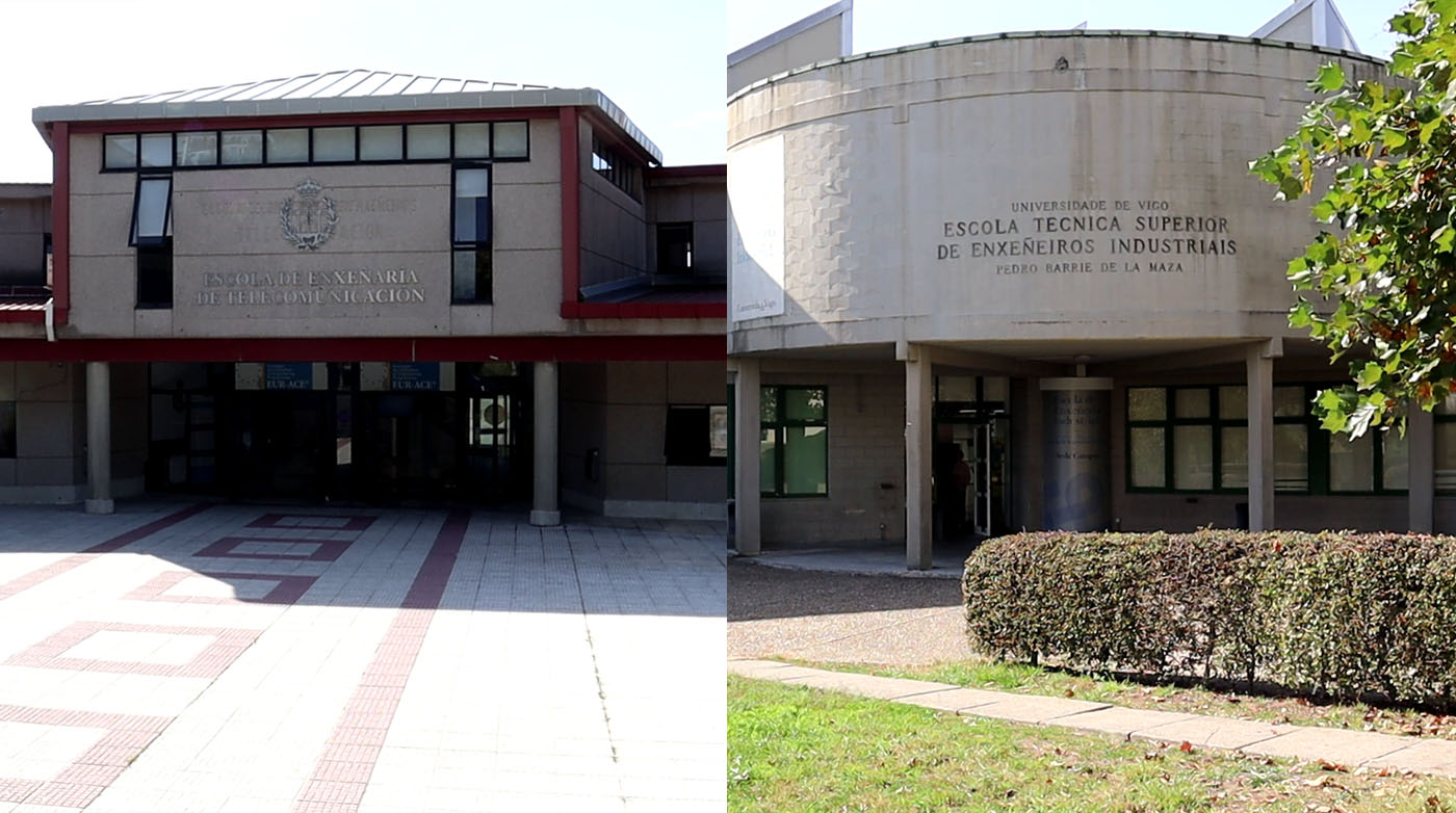 Fachadas das Escola de Enxeñaría Industrial e de Telecomunicación da UVigo