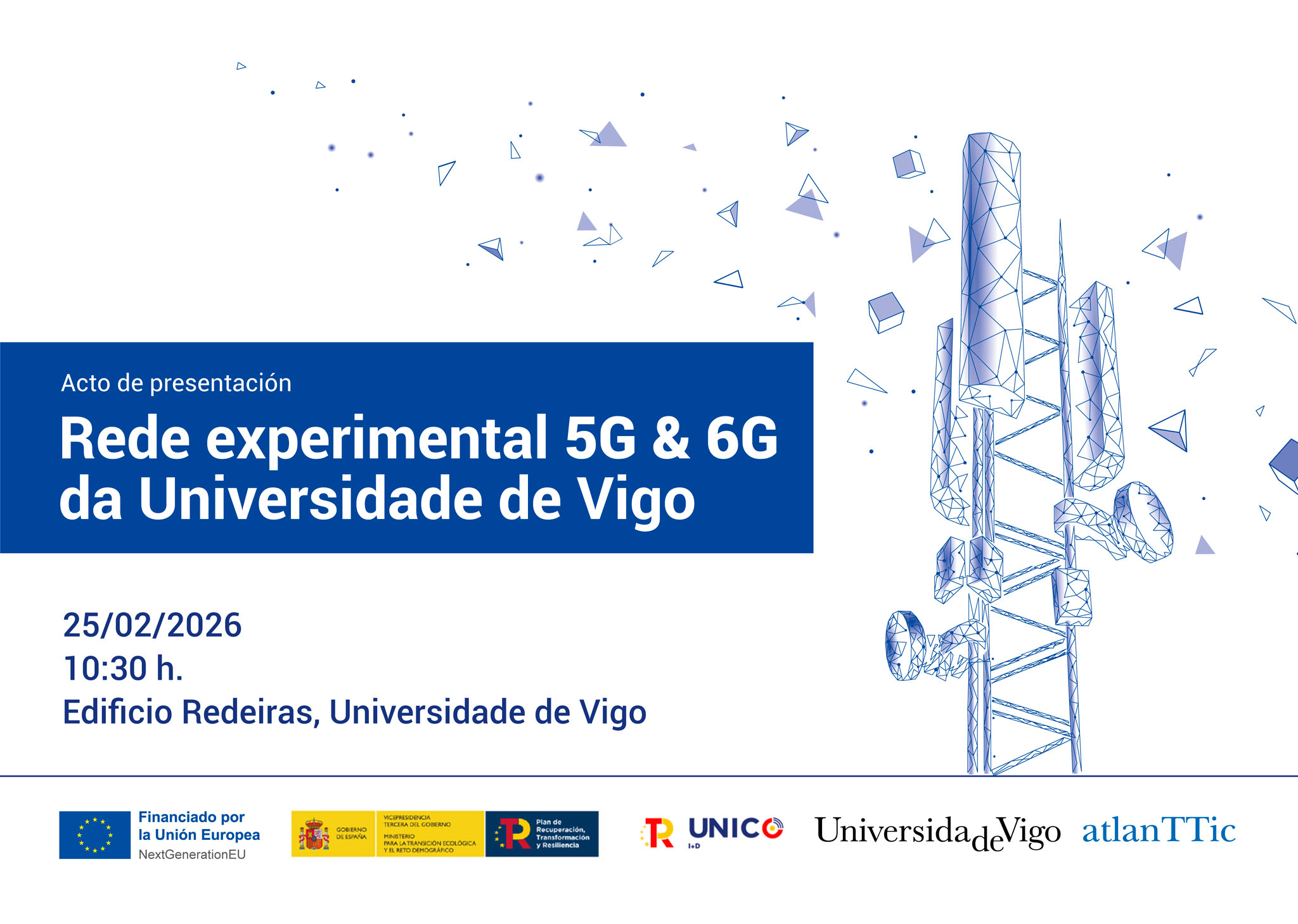 Acto de presentación Rede experimental 5G e 6G da Universidade de Vigo