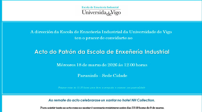 Acto académico de celebración do patrón da EEI 2026
